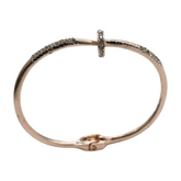 New Women Rose Gold Metal Fashion Jewelry Nail Cuff Bracelet Bling Wrap Around Thin